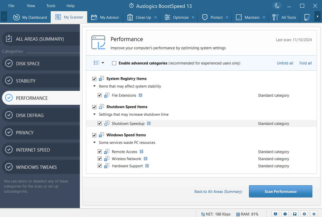 Fix performance issues with one click with Auslogics BoostSpeed