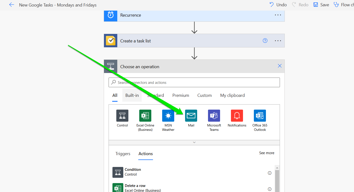 Select Mail and choose Send an email notification