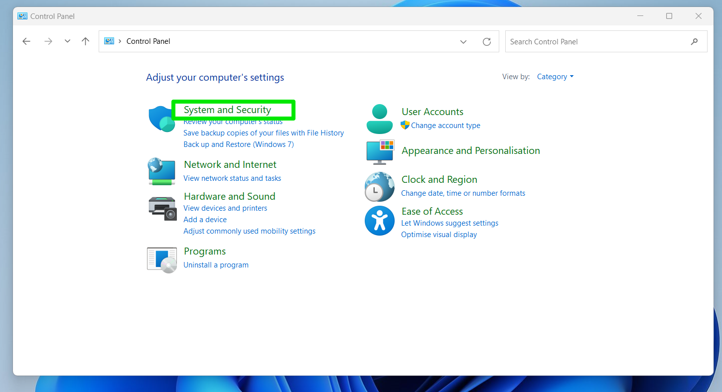 Under Programs, select <em>Uninstall a program </em>to remove the application you don't need