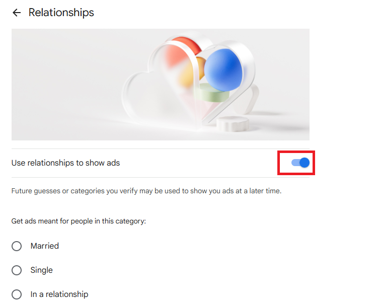 If you don’t want Google to make suggestions based on this category, you can simply turn it off in the Google Ad Center