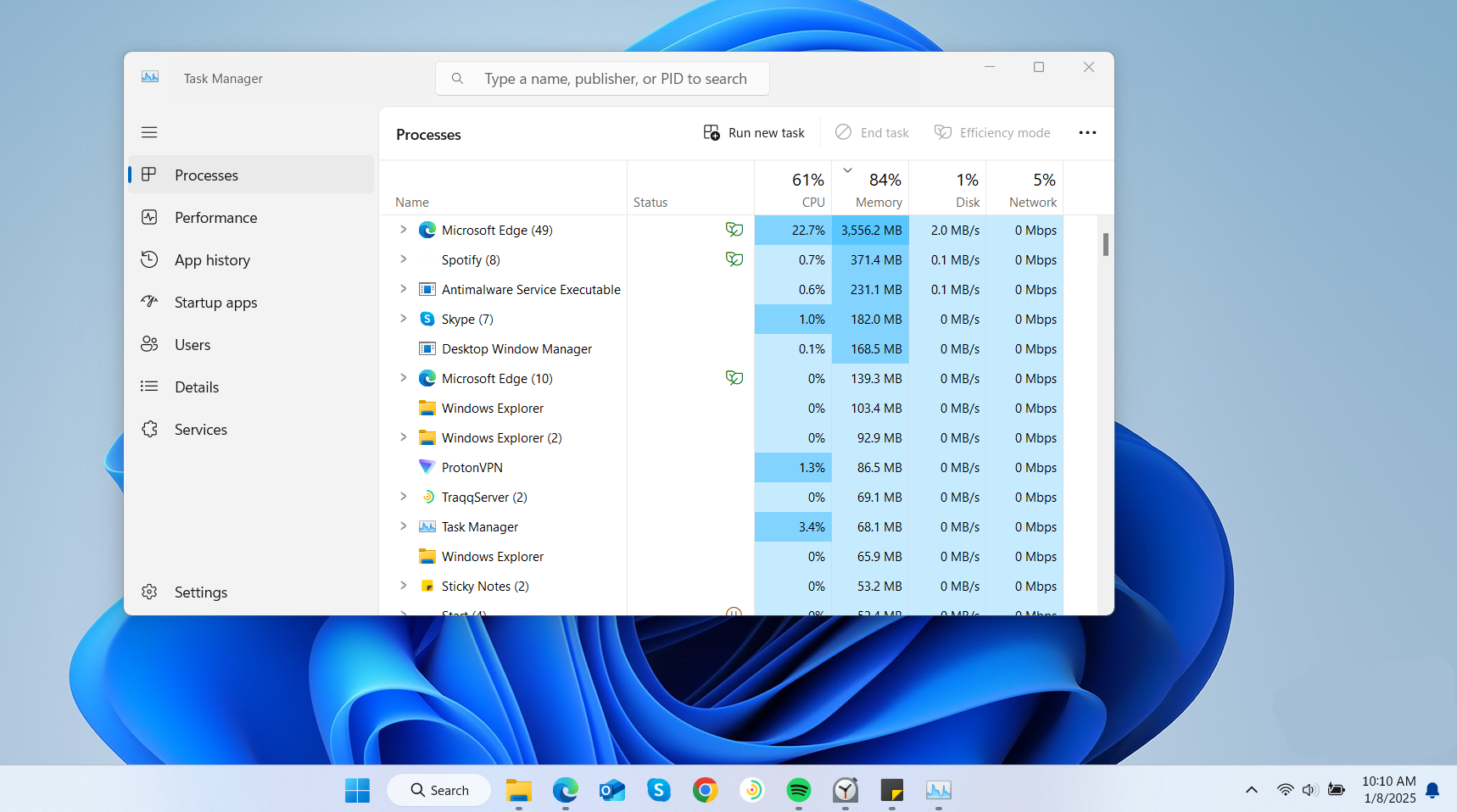 Press Ctrl + Shift + Esc together to open the Windows Task Manager and carefully observe the screen if it’s blinking. If it’s not, you can proceed with the solutions in the next section to correct the problem