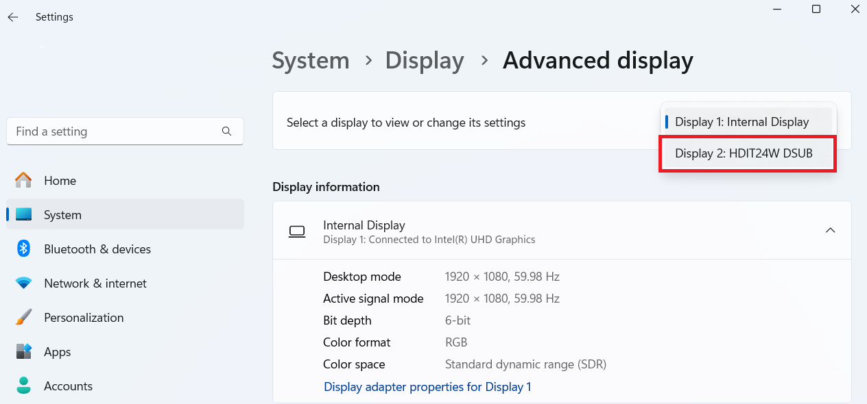 The same steps apply if you’re using an external monitor. Just select the monitor display and make the necessary adjustments