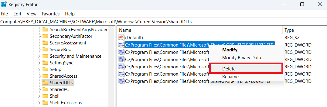 You can correct the path of these entries only if you know how to do it