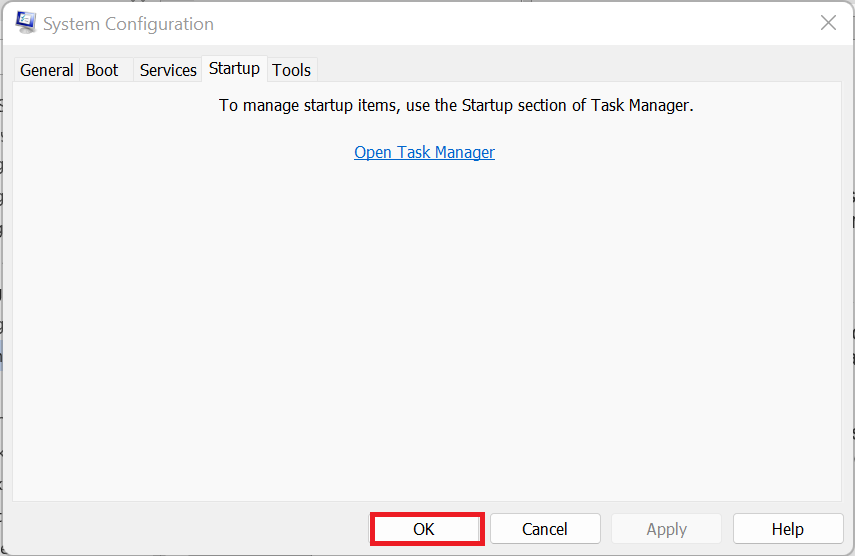 Click OK and restart your computer