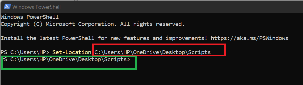 The Set-Location command, also known as cd, is used to change the current directory in PowerShell