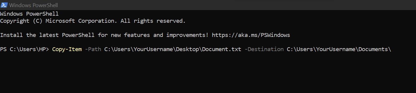 The Copy-Item command allows you to copy files and directories from one location to another