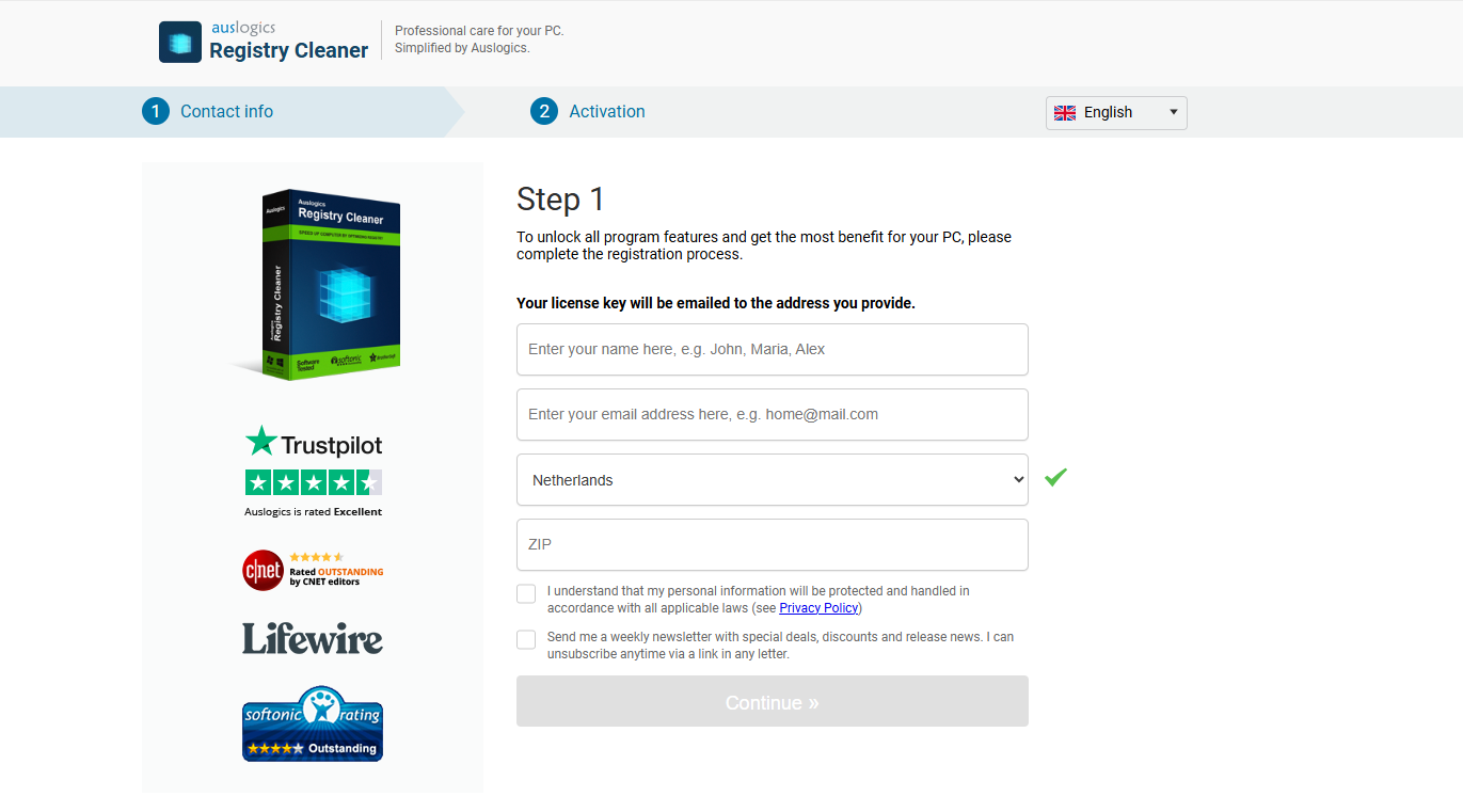 The payment procedure only takes a few minutes to complete