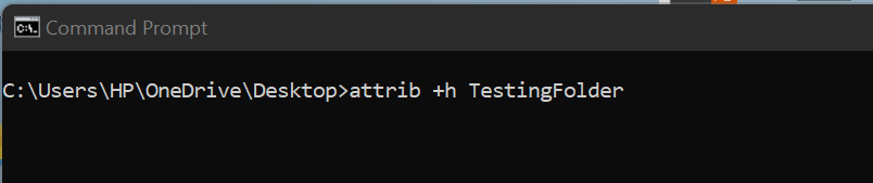 The attrib command allows you to change file or directory attributes, such as making files hidden or read-only