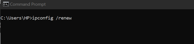 ipconfig /renew asks for a new IP address after the old one is released