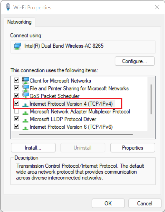Double-click on Internet Protocol Version 4 (TCP/IPv4)