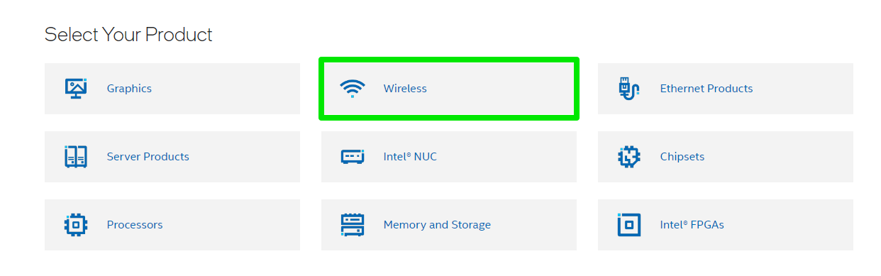 Select Wireless under Select Your Product