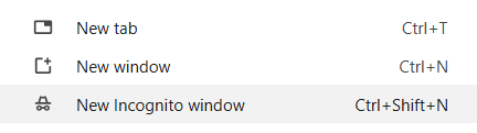 Click on the New Incognito window option