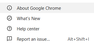Select About Google Chrome