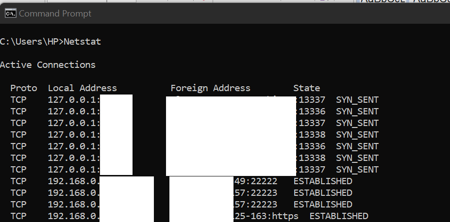 Netstat is a good CMD command for monitoring network statistics