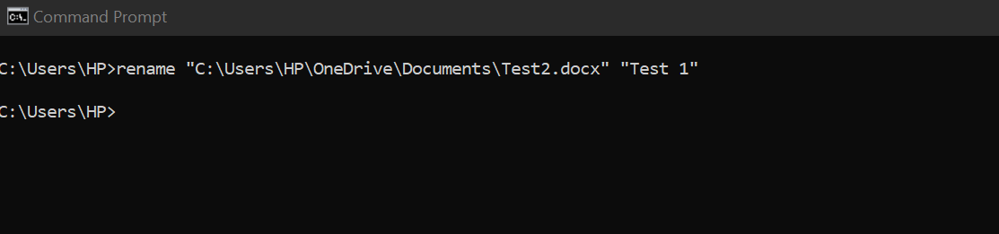 The rename command is a quick way to change file names directly from the Windows Command Prompt