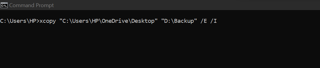 The xcopy command is used to copy files and directories, including their contents, from one location to another