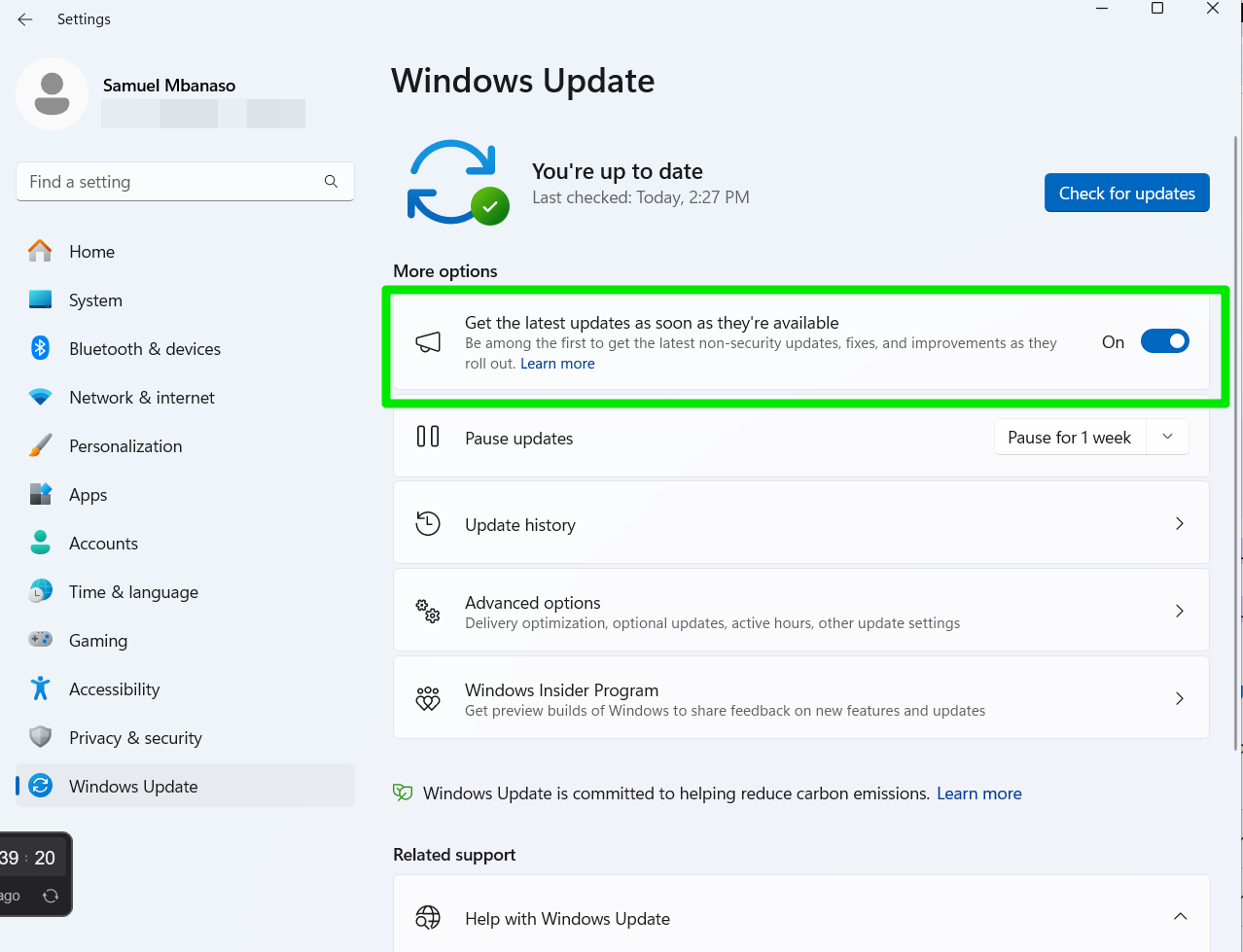 Allowing the Windows Update tool to automatically download and install driver updates