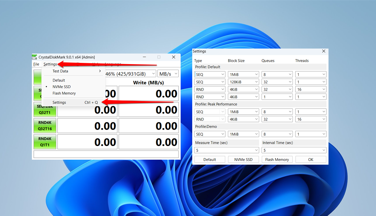 Users can also click Settings in the menu bar and select Settings again