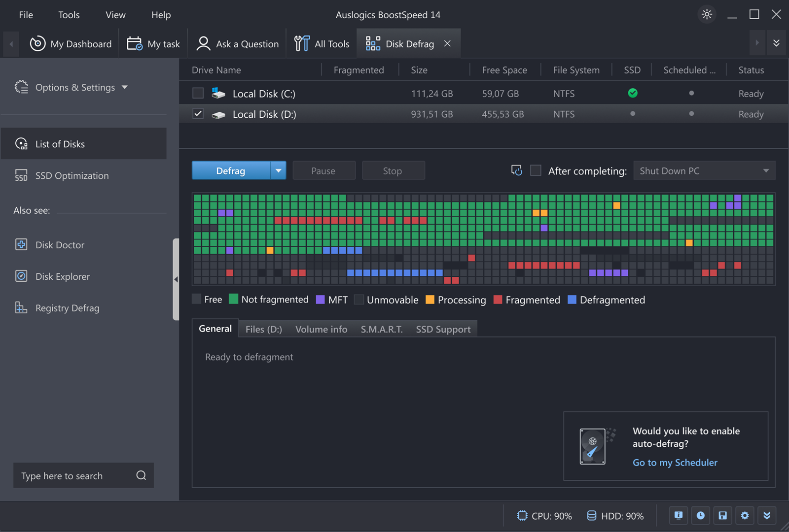 BoostSpeed 14 is powered by the advanced technology from our award-winning defragmentation tool