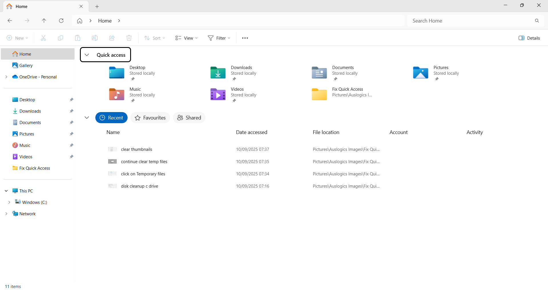 The erstwhile Frequent folders section in Windows 10 and Windows 11 21H2 is now called Quick access