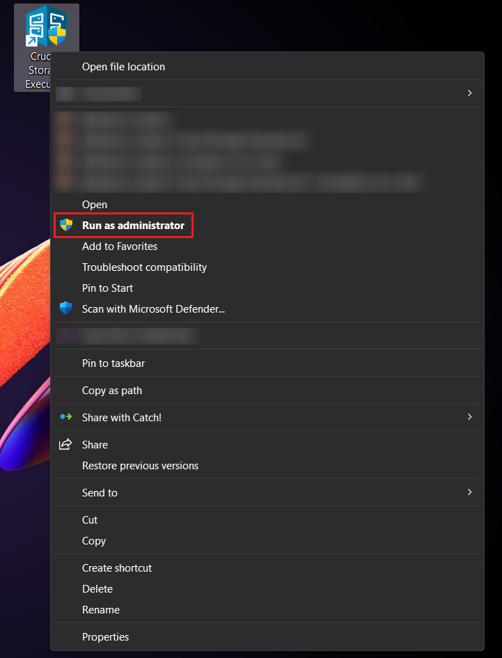 Right-click the EXE file, click Run as administrator, and click Yes on the User Account Control prompt