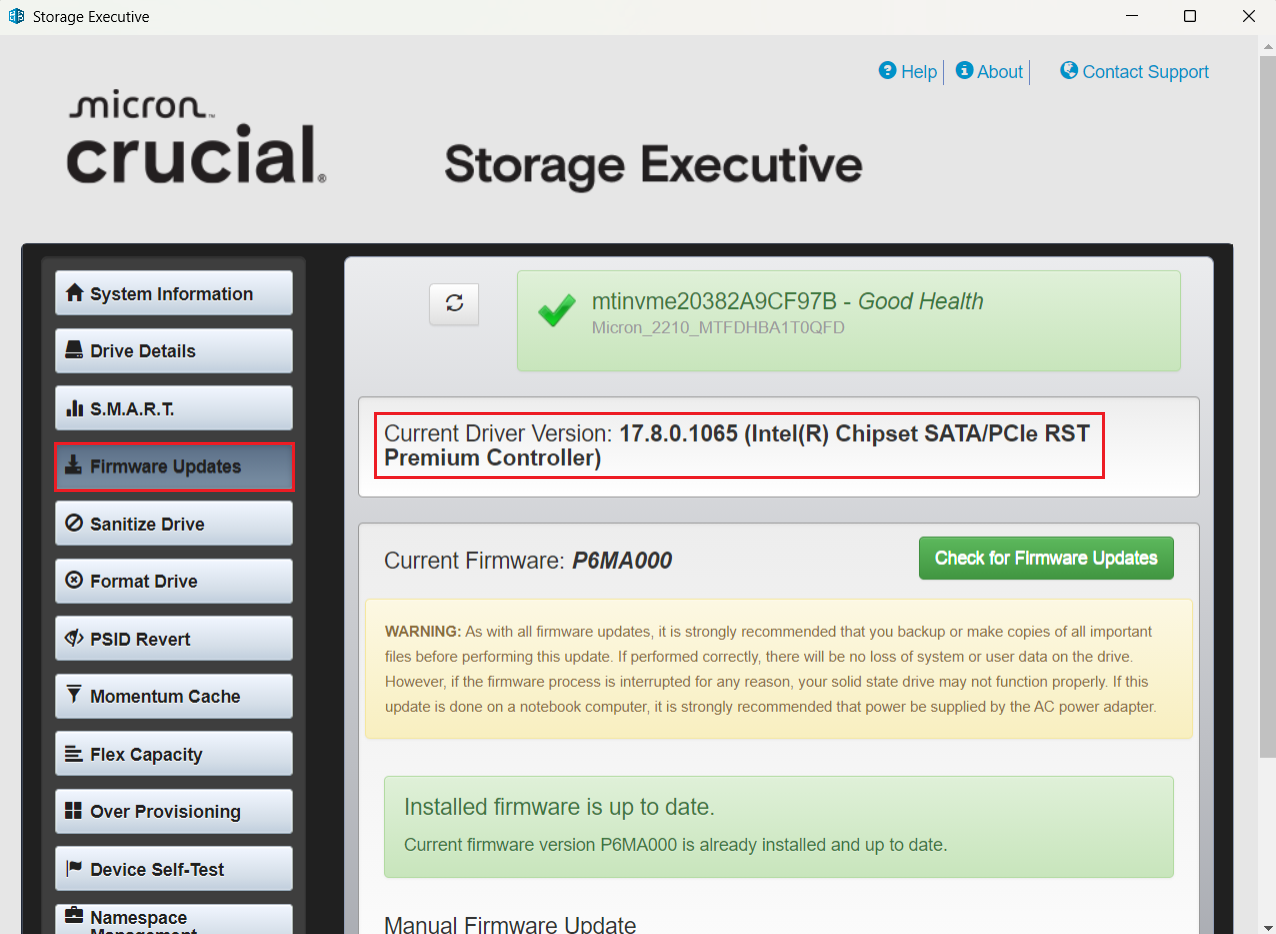 Note the driver version and check it against the latest available version on the driver vendor support page