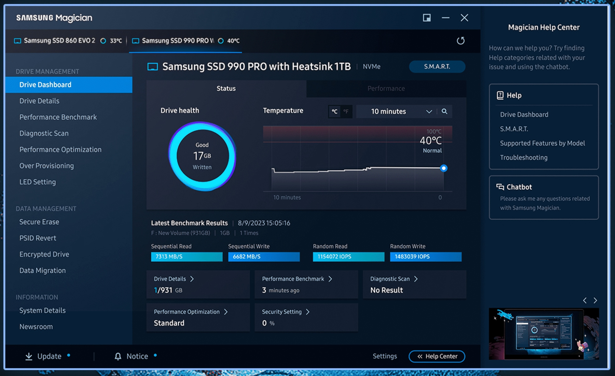 Note your drive’s health status under Drive health