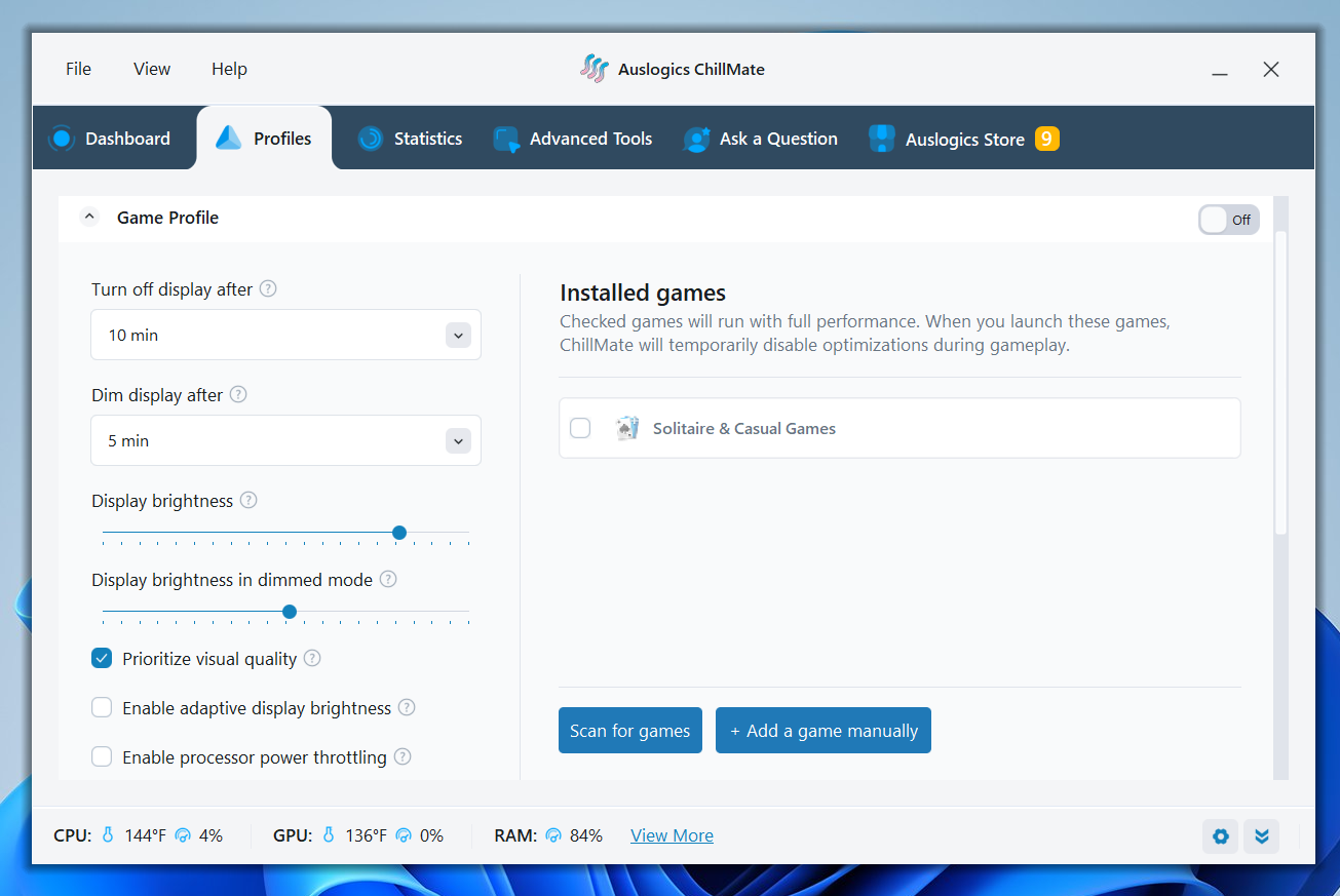 Higher brightness levels draw more power and may shorten battery life