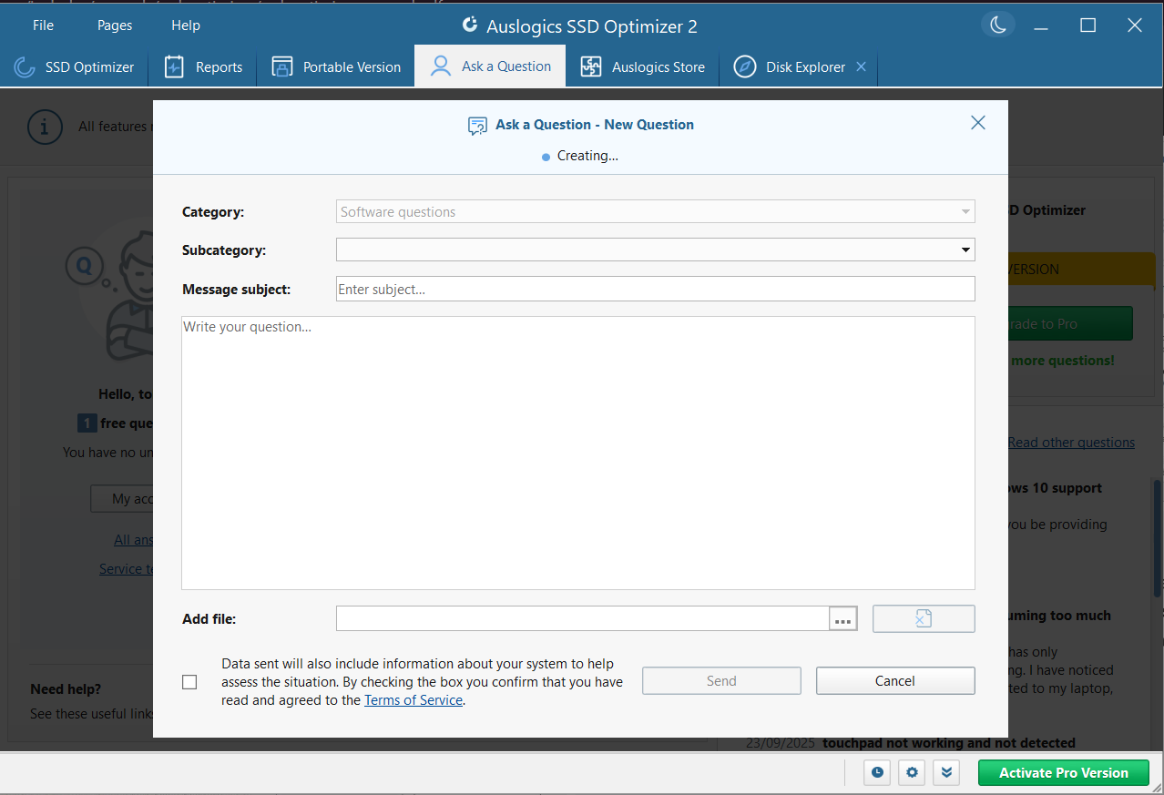 Click the Send button when you are done
