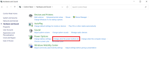 Next click Choose ehat the power buttons do under the Power options section