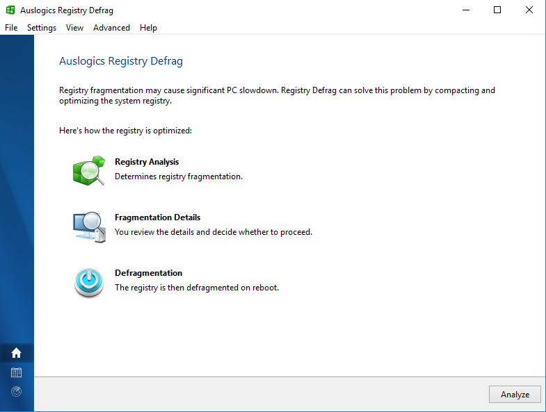 Windows 8 Auslogics Registry Defrag full